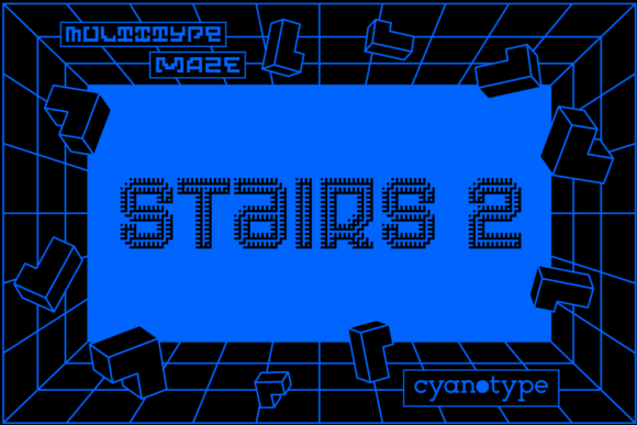 MultiType Maze Stairs 2: A Unique Pixel Font for Bold Design